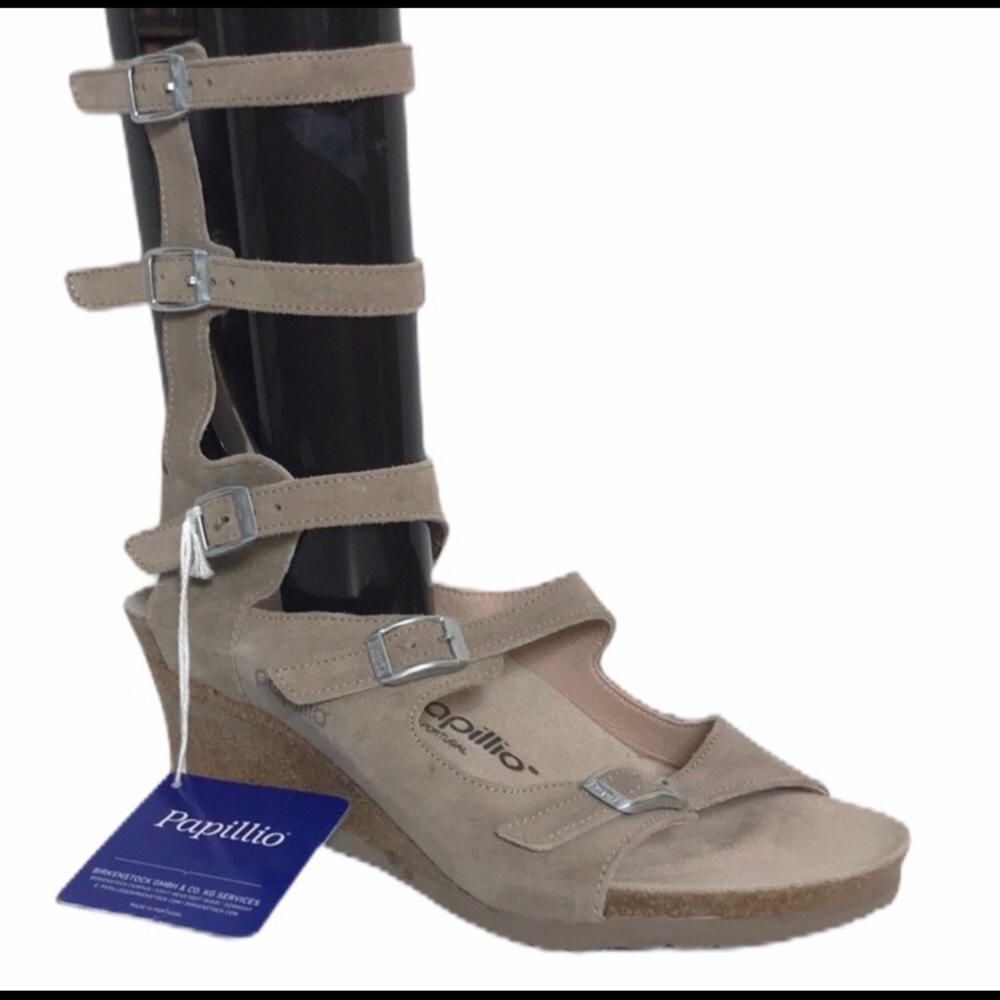 Birkenstock Papillio Taupe Suede Gladiator Sandals - Picture 3 of 16